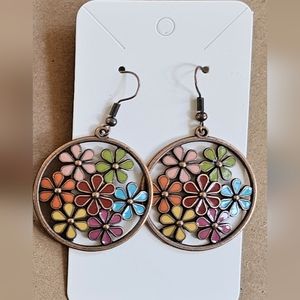 Multi floral colored earrings